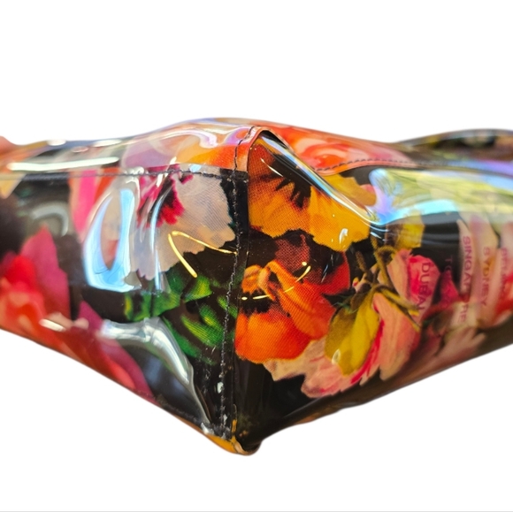 Ted Baker London Oicon Oil Painting Black Floral Multicolor Vinyl Tote Bag - Picture 8 of 12